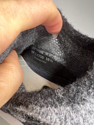 Chanel Preloved Grey Fabric Black Suede Sneakers Trainers 38.5 UK5.5