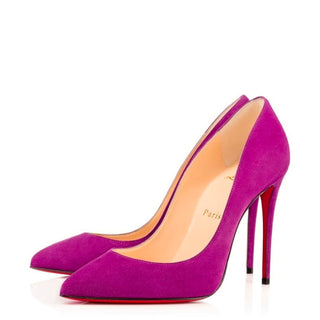 Christian Louboutin Pink Suede Leather Pump Heels 