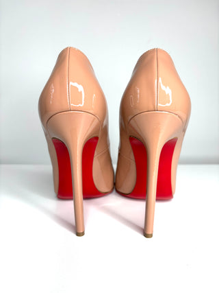 Christian Louboutin Pigalle 120 Nude Patent Heels 39.5 UK6.5