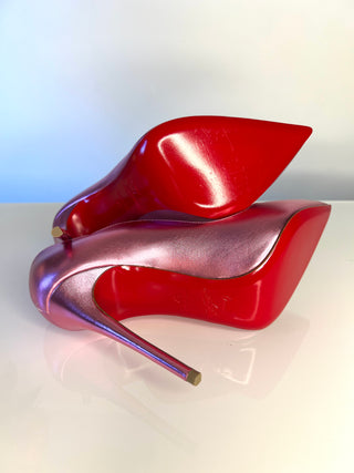 Christian Louboutin Hot Chick 100 Confettis Pink Leather Pumps Heels  – Size 37 UK 4