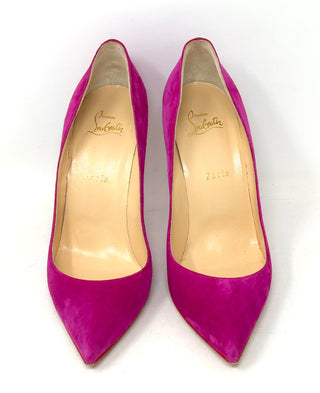 Christian Louboutin Pigalle Follies 100 Pink Suede Leather Pump Heels 40 UK 7