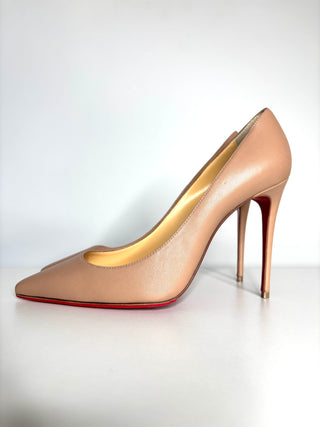 Christian Louboutin Kate 100 Nude Nappa Leather Heels 37.5 UK4.5