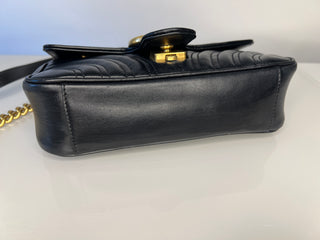 Gucci GG Marmont Small Black Leather Shoulder Bag