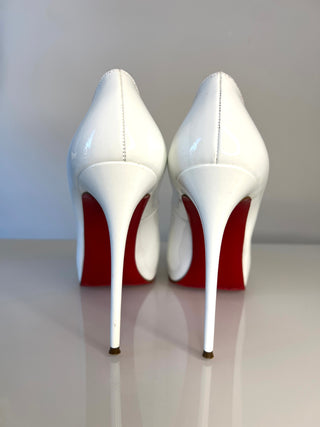Christian Louboutin New Very Privé 120 White Patent Leather Heels – Size 37 / UK 4