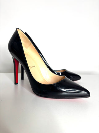 Christian Louboutin Pigalle 100 Black Patent Heels 37 UK4