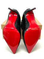 Christian Louboutin Black Python Patent Leather Heels