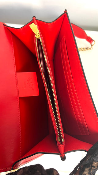 Christian Louboutin Elisa Large Red Leather Shoulder Bag