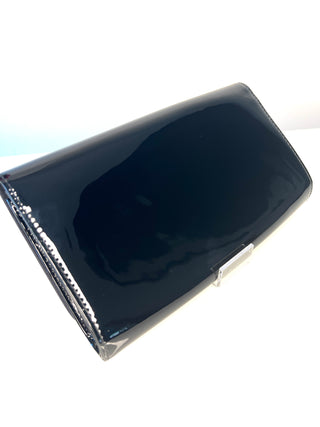 Louis Vuitton Louise Gold LV Black Patent Leather Clutch Bag