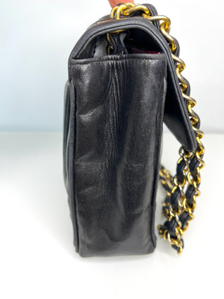 Vintage Chanel Black Vertical Quilted Jumbo Flap – Gold-Plated Hardware Shoulder Bag
