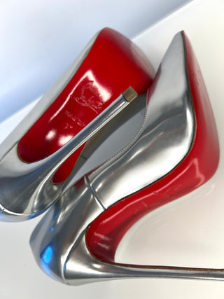 Christian Louboutin So Kate 120 Silver Heels 37 UK4