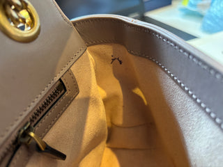 Gucci Preloved Marmont Medium Beige Leather Shoulder Bag