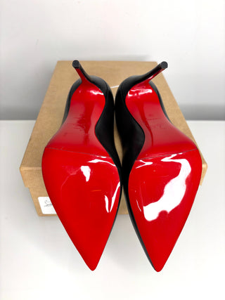 Christian Louboutin Kate 100 Black Nappa Leather Heels 36 UK3