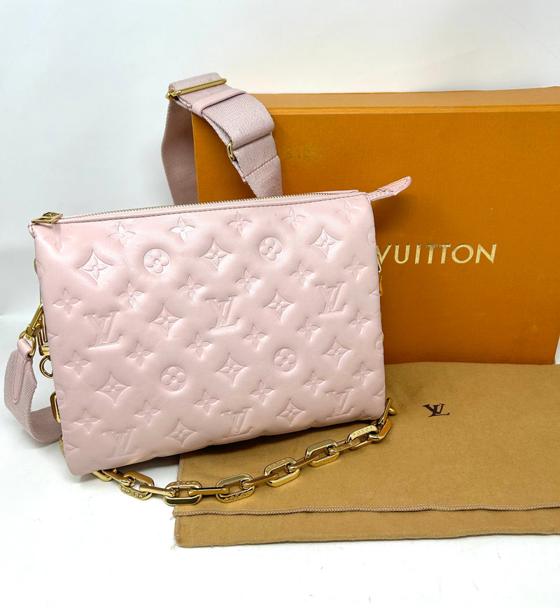 Louis Vuitton Rose Pink Monogram Embossed Leather Bag