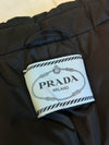 Prada Black Recycled Nylon Down Belted Puffer Jacket 