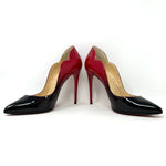 Christian Louboutin Hot Chick 100 Black Red Degrade Patent Leather Heels 40 UK 7