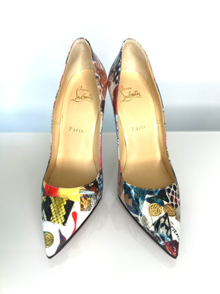 Christian Louboutin So Kate 120 Trash Patent Leather Heels 38 UK5