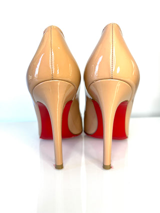 Christian Louboutin Pigalle 100 Nude Patent Leather Heels – Size 35.5 UK2.5