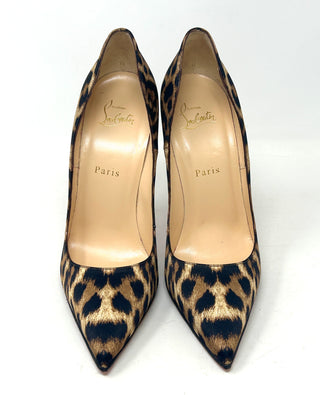 Christian Louboutin So Kate 120 Leopard Print Satin Pump Heels 39 UK 6