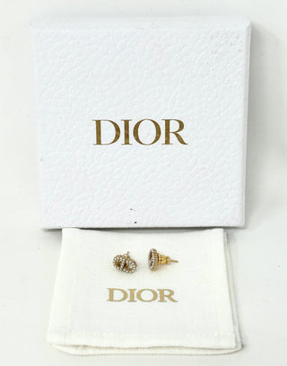 Dior Gold White Pearl Earrings