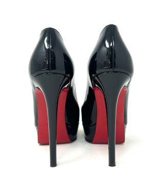 Christian Louboutin Bianca 120 Black Patent Leather Platform Pump Heels 37 UK 4