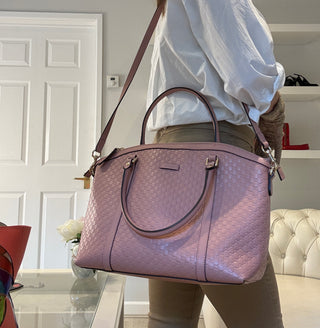 Gucci Microguccissima Blush Pink Leather Tote Bag