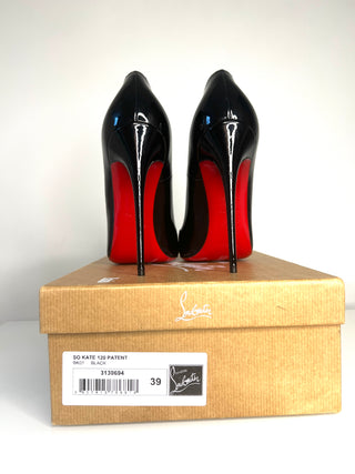Christian Louboutin So Kate 120 Black Patent Heels 39 UK6
