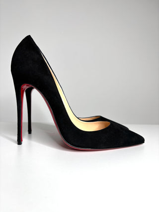 Christian Louboutin So Kate 120 Black Suede Heels 38.5 UK5.5