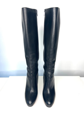 Christian Louboutin New Simple Botta 120 Black Leather Knee-High Boots – Size 36 / UK 3