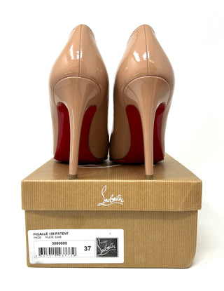 Christian Louboutin Nude Patent Leather Pump Heels 