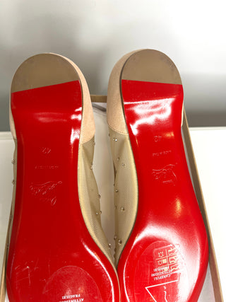 Christian Louboutin Follies Strass Crystal Ballet Flat Pumps 42 UK9