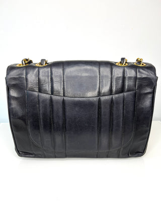 Vintage Chanel Black Vertical Quilted Jumbo Flap – Gold-Plated Hardware Shoulder Bag