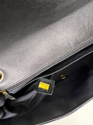 Chanel Preloved Classic Flap Black Patent Leather Heart Charms Shoulder Bag