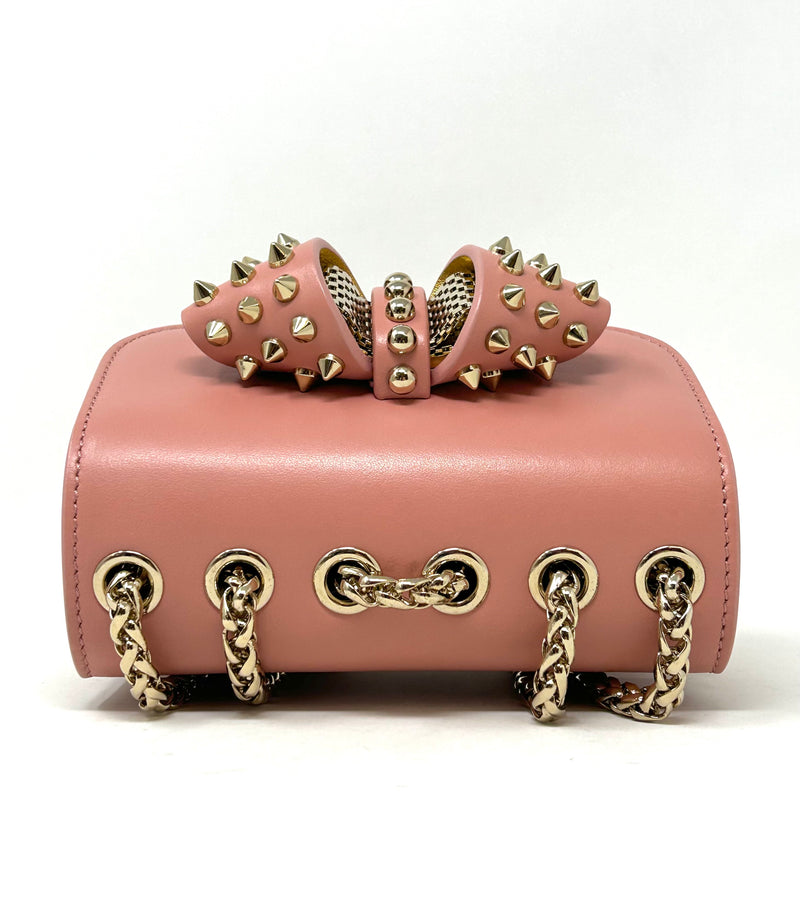 Christian Louboutin Pink Gold Mini Spiked Shoulder Bag