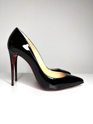 Christian Louboutin Pigalle Follies 100 Black Patent Heels 39 UK6