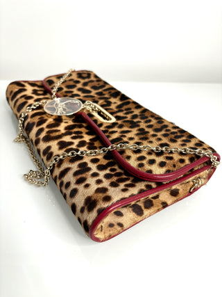 Christian Louboutin Riviera Pony Leopard Clutch Shoulder bag