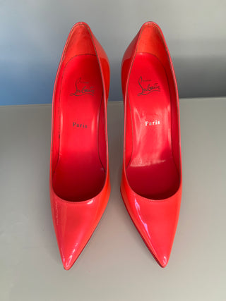 Christian Louboutin Kate 100 Fluo Pink Patent Leather Pumps Heels – Size 40 UK 7