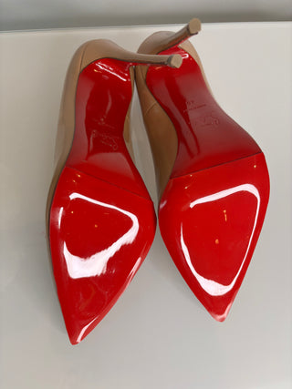 Christian Louboutin Preloved So Kate 120 Nude Patent Heels 40 UK7