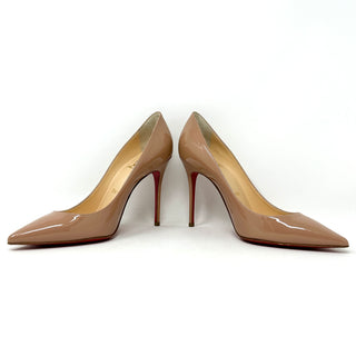 Christian Louboutin Decollete 554 100 Nude Patent Leather Pump Heels 36 UK 3