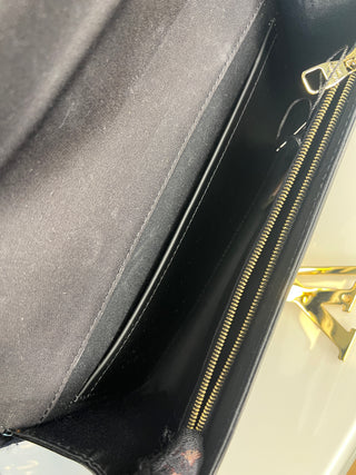 Louis Vuitton Louise Gold LV Black Patent Leather Clutch Bag