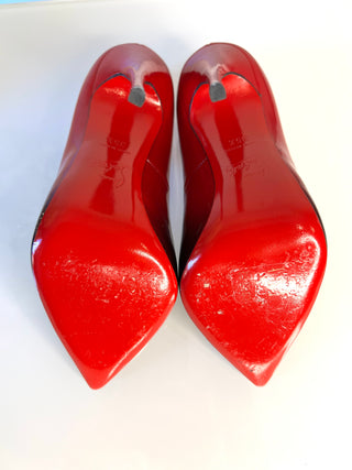 Christian Louboutin Hot Chick 120 Black/Red Dégradé Patent Leather Heels – Size 35.5 UK2.5