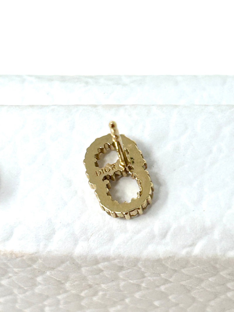 Dior Gold White Pearl Earrings