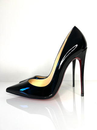 Christian Louboutin So Kate 120 Black Patent Heels 37.5 UK4.5