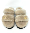 Louis Vuitton Nude Shearling Flat Mules