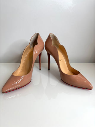 Christian Louboutin Hot Chick 100 Nude Patent Heels 39 UK6