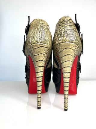 Christian Louboutin Mad Marta 150 Platform Buckle Booties 38 UK5