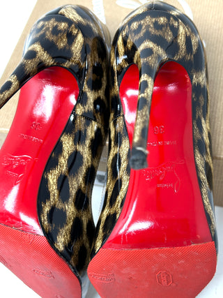 Christian Louboutin So Kate 120 Leopardino Patent Leather Pump Heels 36 UK 3