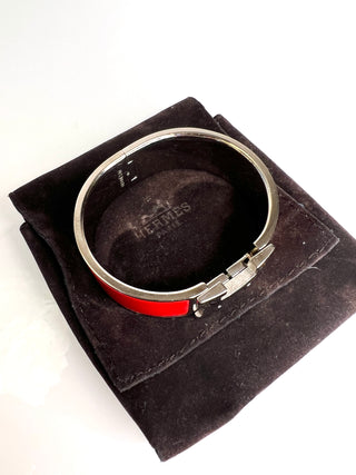 Hermes Preloved Clic Clac H Red Bracelet