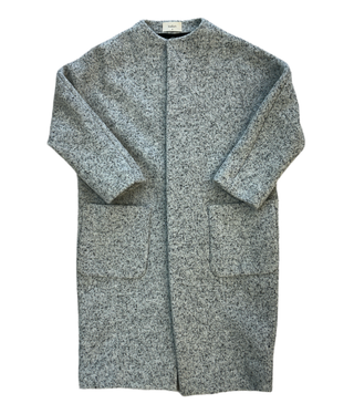 Ba&sh Light Grey Wool Open Front Overcoat