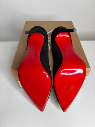 Christian Louboutin So Kate 120 Black Suede Heels 38.5 UK5.5