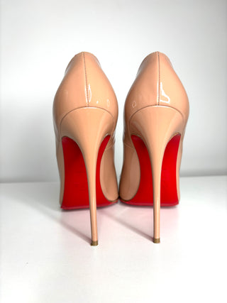 Christian Louboutin So Kate 120 Nude Patent Heels 40 UK7